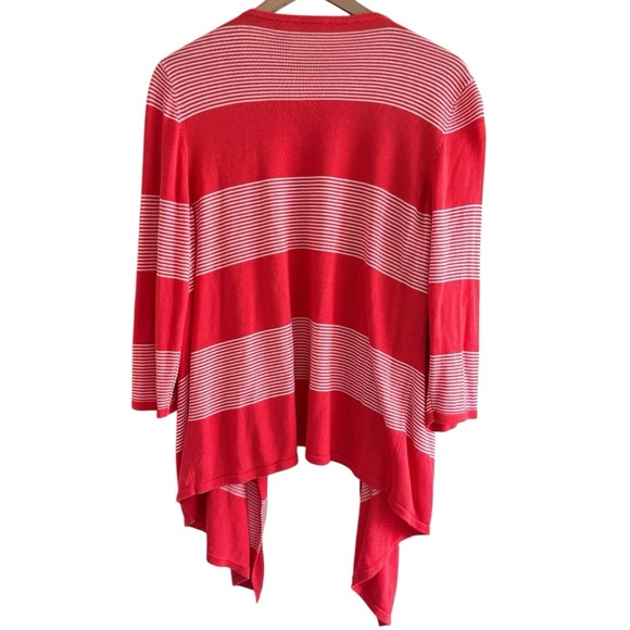 Kim Rogers Open Front Cardigan Size XL Striped Waterfall Casual - Picture 5 of 16